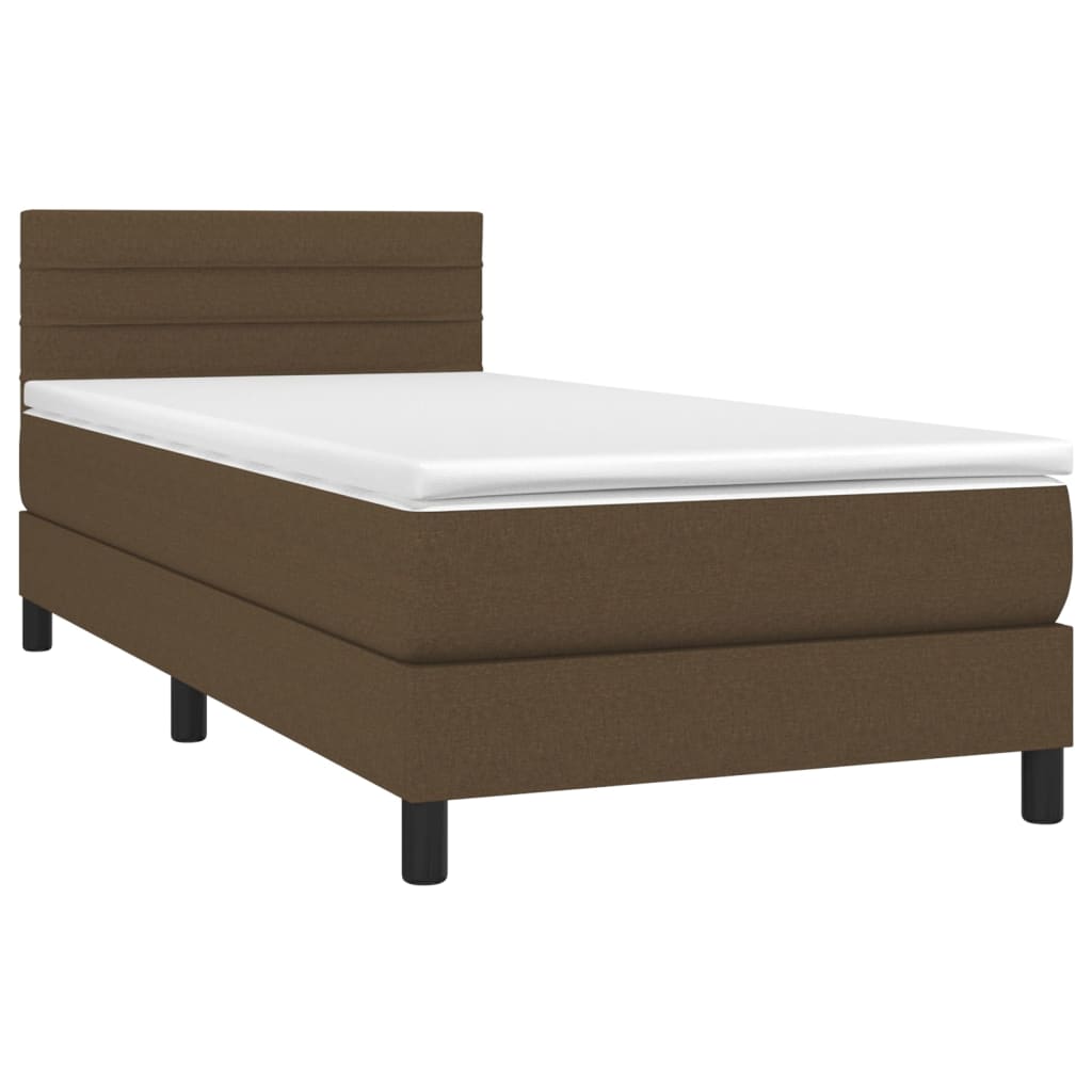 Giroletto a Molle con Materasso Marrone Scuro 90x190cm Tessuto | homemem39