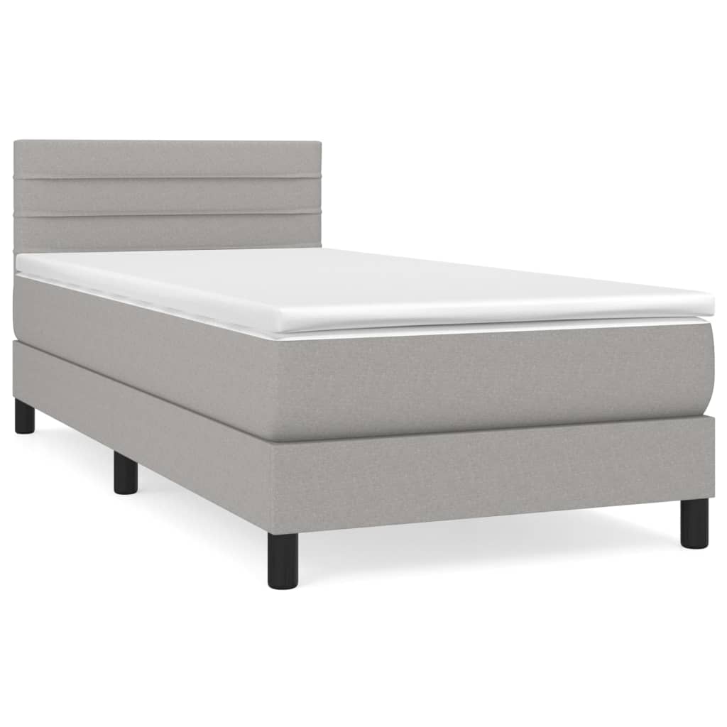 Giroletto a Molle con Materasso Grigio Chiaro 90x200 cm Tessuto | homemem39