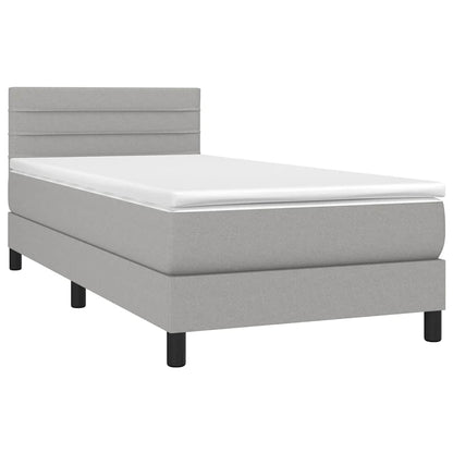 Giroletto a Molle con Materasso Grigio Chiaro 90x200 cm Tessuto | homemem39