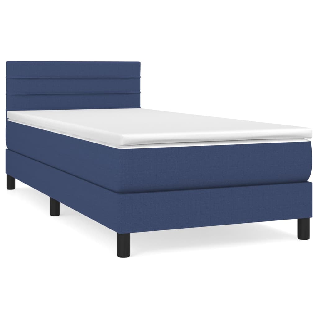 Giroletto a Molle con Materasso Blu 90x200 cm inTessuto | homemem39