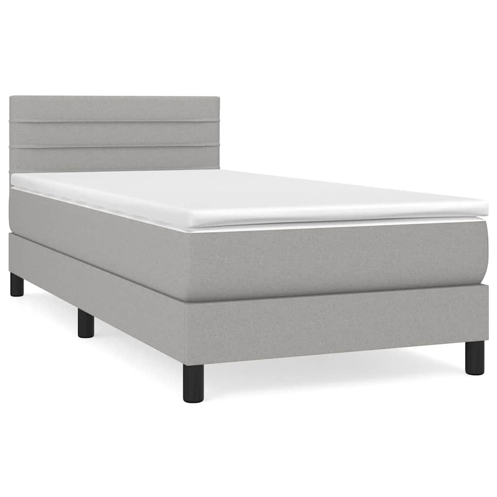 Giroletto a Molle con Materasso Grigio Chiaro100x200 cm Tessuto | homemem39