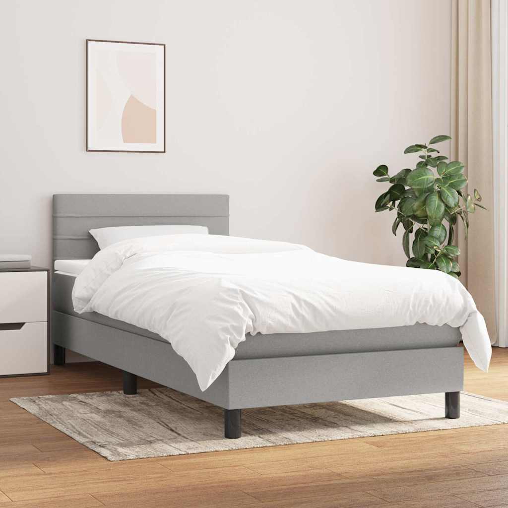 Giroletto a Molle con Materasso Grigio Chiaro100x200 cm Tessuto | homemem39
