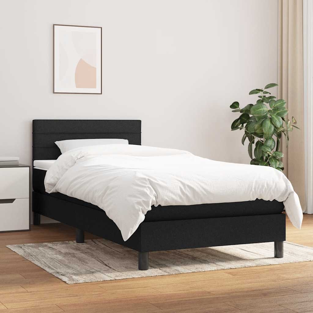 Giroletto a Molle con Materasso Nero 100x200 cm in Tessuto | homemem39