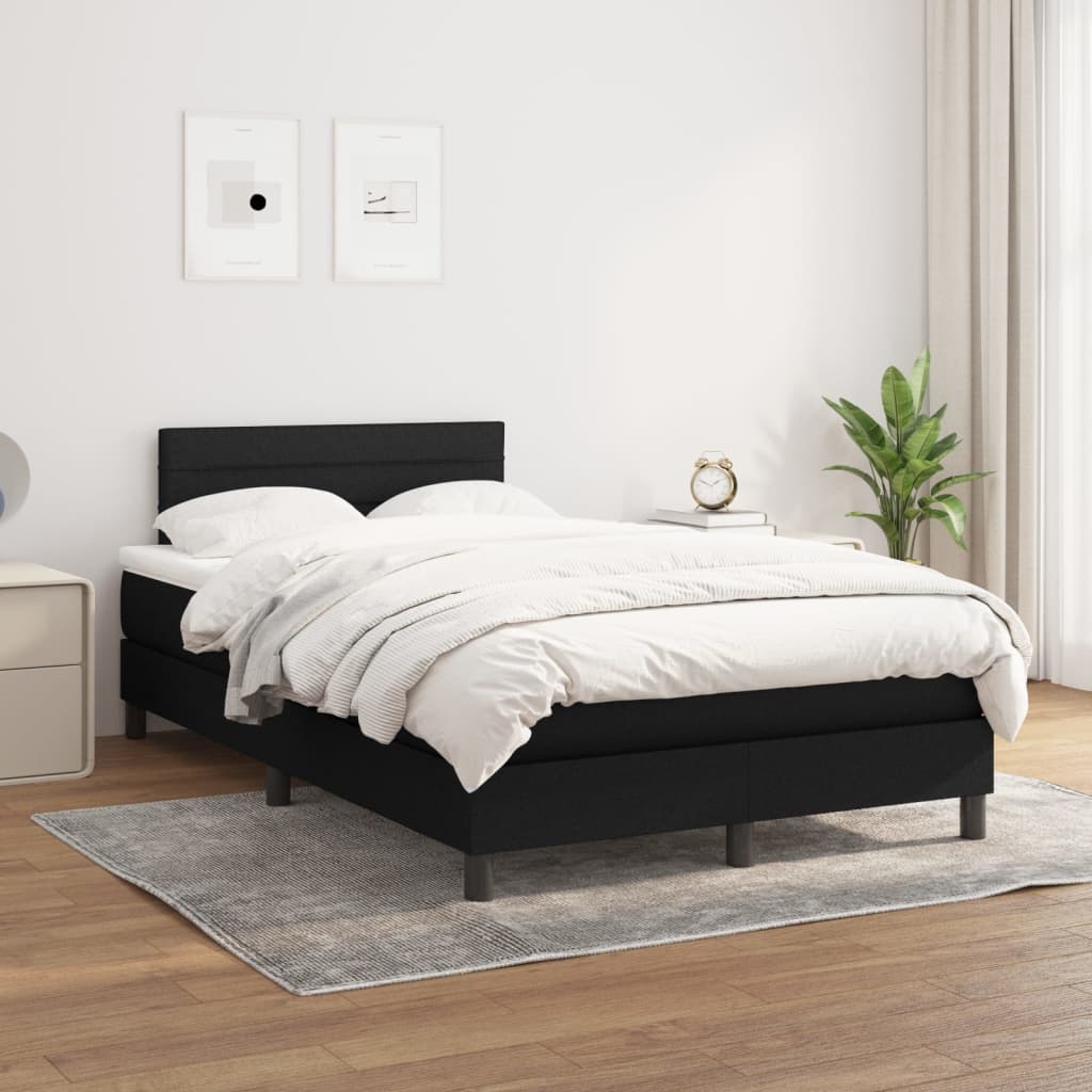 Giroletto a Molle con Materasso Nero 120x200 cm in Tessuto | homemem39