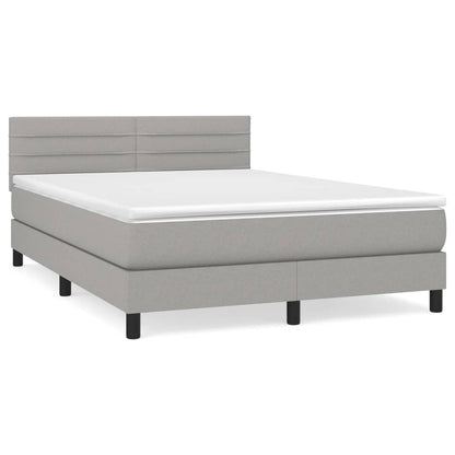 Giroletto a Molle con Materasso Grigio Chiaro 140x190cm Tessuto | homemem39