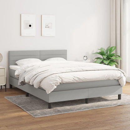 Giroletto a Molle con Materasso Grigio Chiaro 140x190cm Tessuto | homemem39
