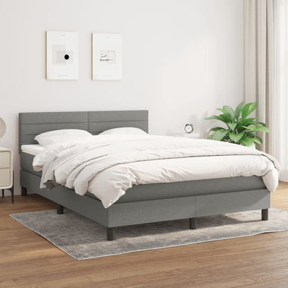 Giroletto a Molle con Materasso Grigio Scuro 140x190 cm Tessuto | homemem39