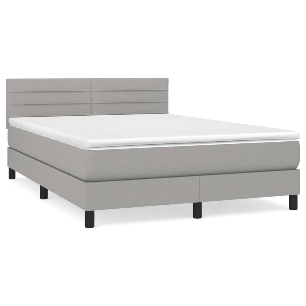 Giroletto a Molle con Materasso Grigio Chiaro 140x200cm Tessuto | homemem39