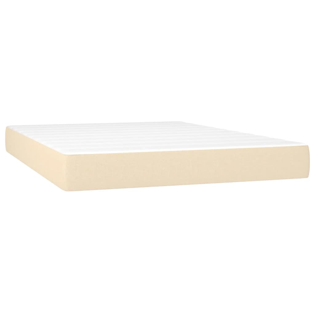 Giroletto a Molle con Materasso Crema 140x200 cm in Tessuto | homemem39