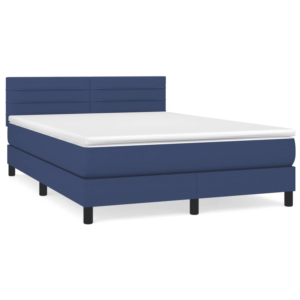 Giroletto a Molle con Materasso Blu 140x200 cm in Tessuto | homemem39