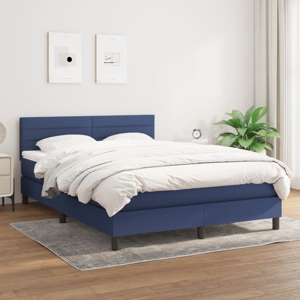 Giroletto a Molle con Materasso Blu 140x200 cm in Tessuto | homemem39