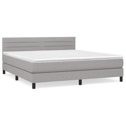 Giroletto a Molle con Materasso Grigio Chiaro160x200 cm Tessuto | homemem39