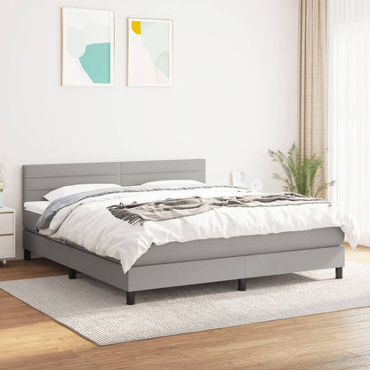 Giroletto a Molle con Materasso Grigio Chiaro160x200 cm Tessuto | homemem39