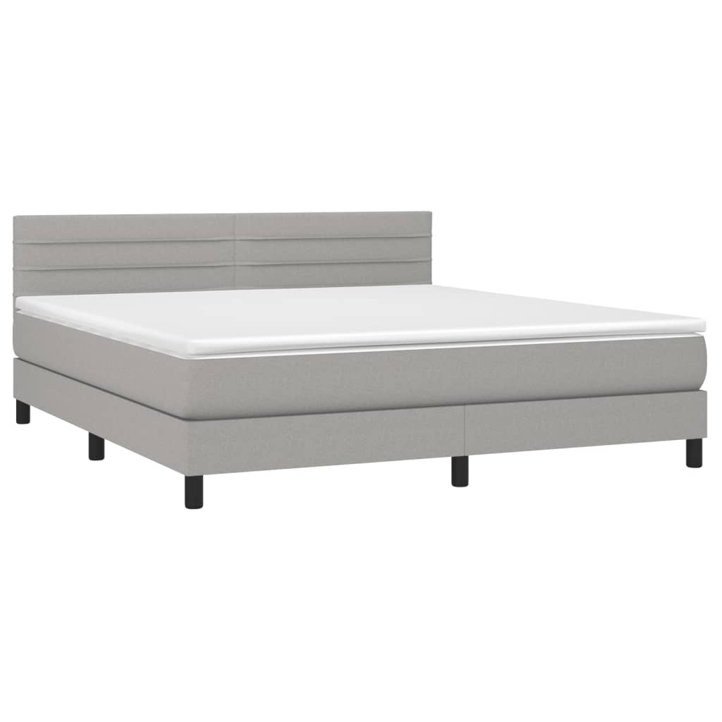 Giroletto a Molle con Materasso Grigio Chiaro180x200 cm Tessuto | homemem39