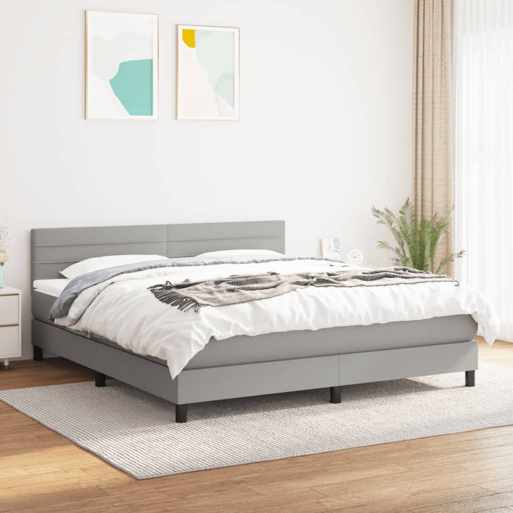 Giroletto a Molle con Materasso Grigio Chiaro180x200 cm Tessuto | homemem39