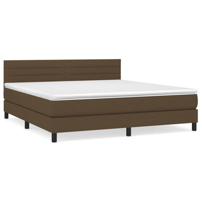 Giroletto a Molle con Materasso Marrone Scuro 180x200cm Tessuto | homemem39