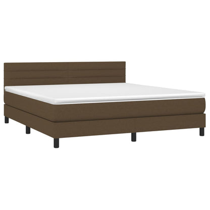 Giroletto a Molle con Materasso Marrone Scuro 180x200cm Tessuto | homemem39