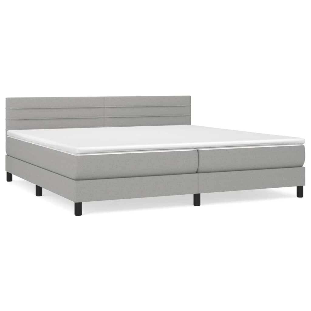 Giroletto a Molle con Materasso Grigio Chiaro 200x200cm Tessuto | homemem39