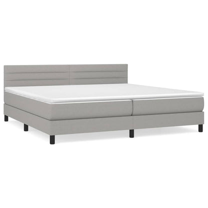 Giroletto a Molle con Materasso Grigio Chiaro 200x200cm Tessuto | homemem39
