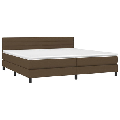 Giroletto a Molle con Materasso Marrone Scuro 200x200cm Tessuto | homemem39