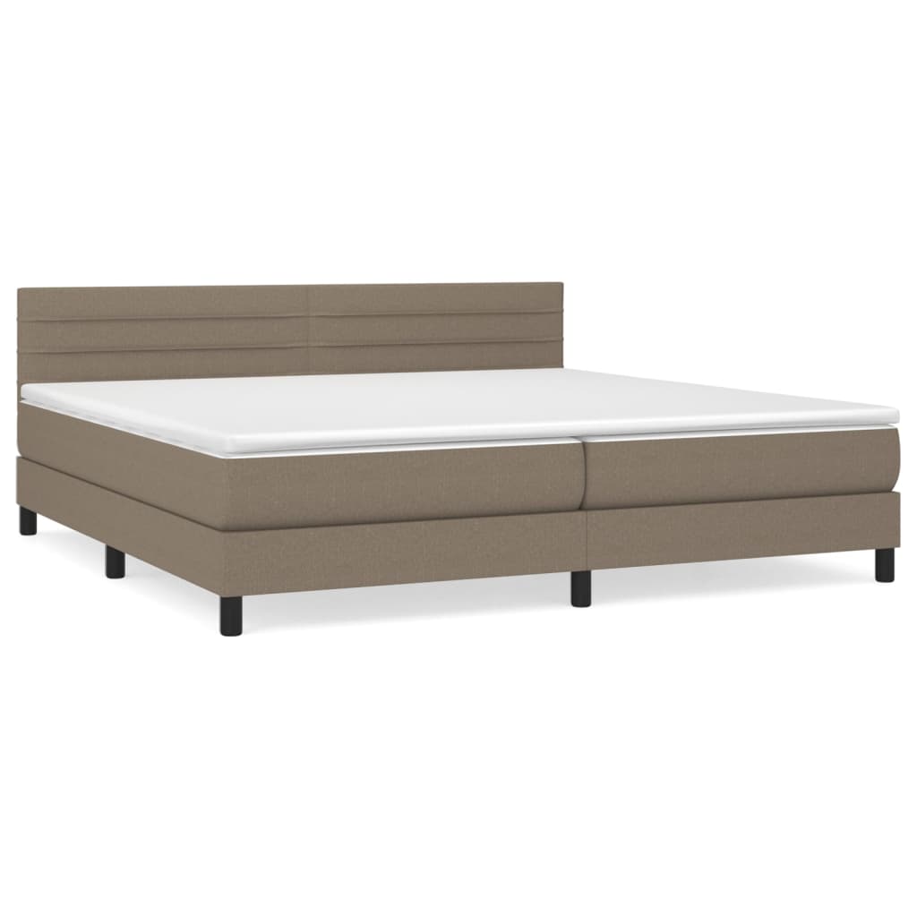 Giroletto a Molle con Materasso Tortora 200x200 cm in Tessuto | homemem39