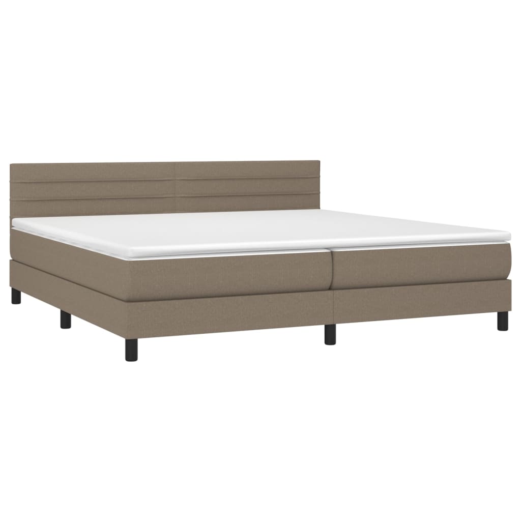 Giroletto a Molle con Materasso Tortora 200x200 cm in Tessuto | homemem39