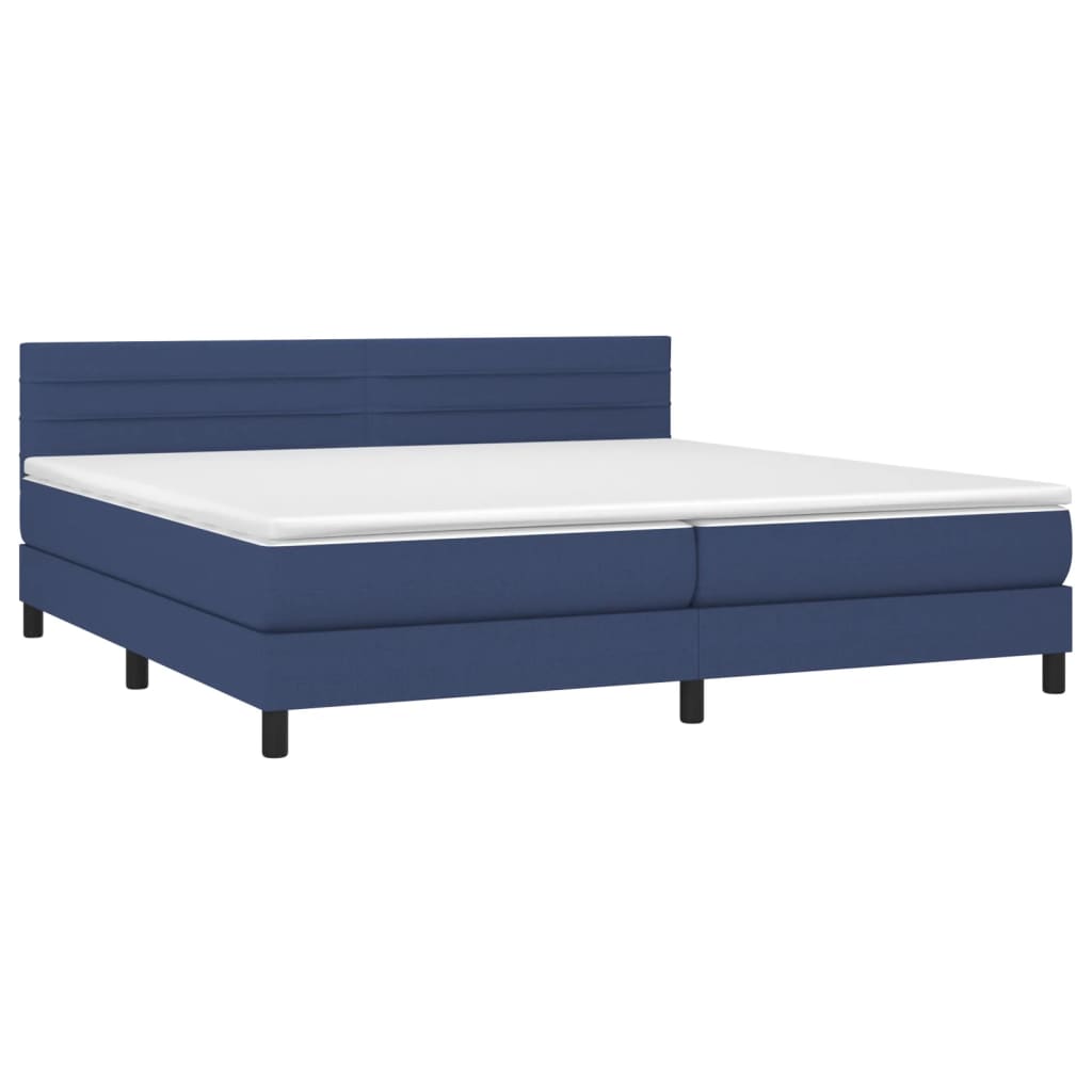 Giroletto a Molle con Materasso Blu 200x200 cm in Tessuto | homemem39