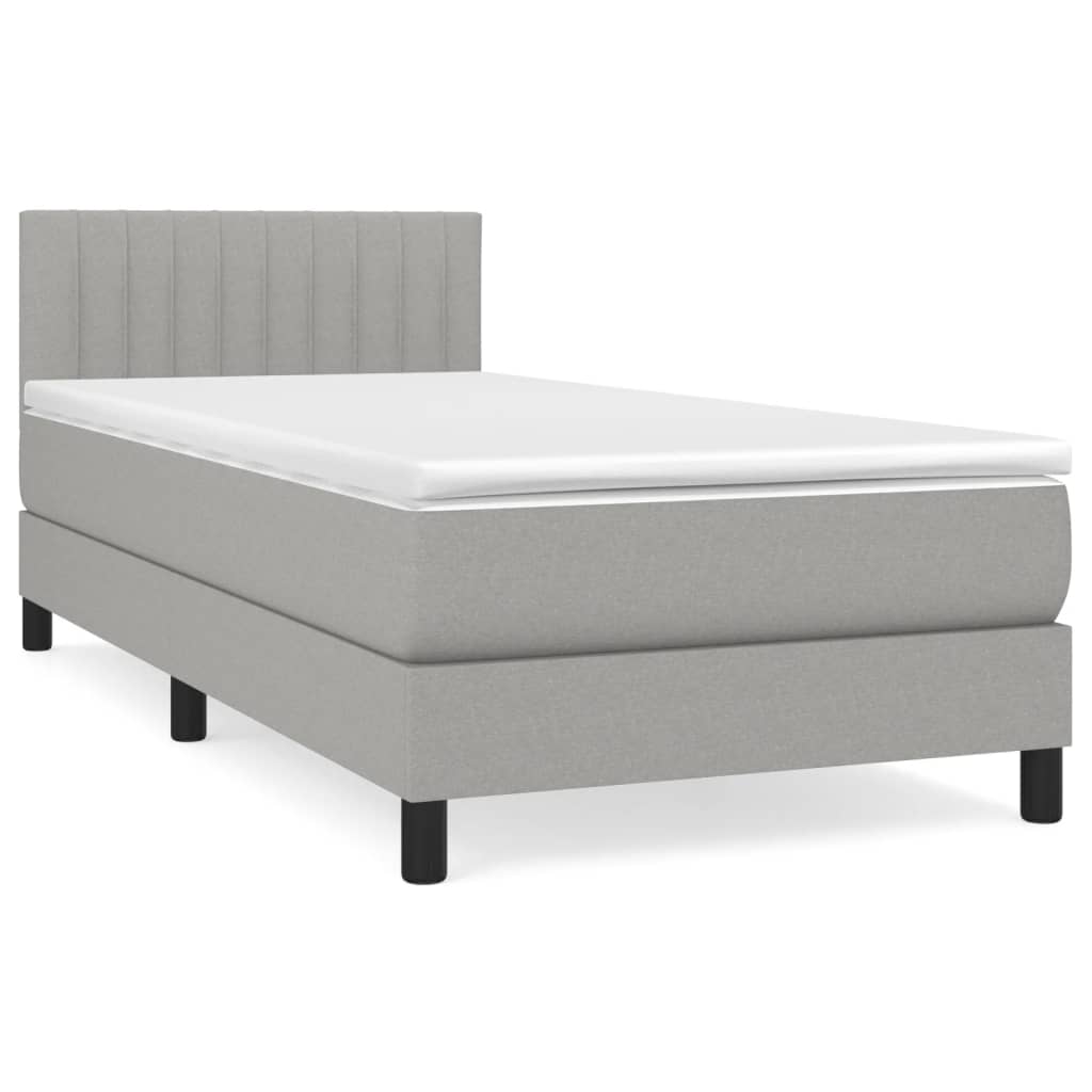 Giroletto a Molle con Materasso Grigio Chiaro 80x200 cm Tessuto | homemem39