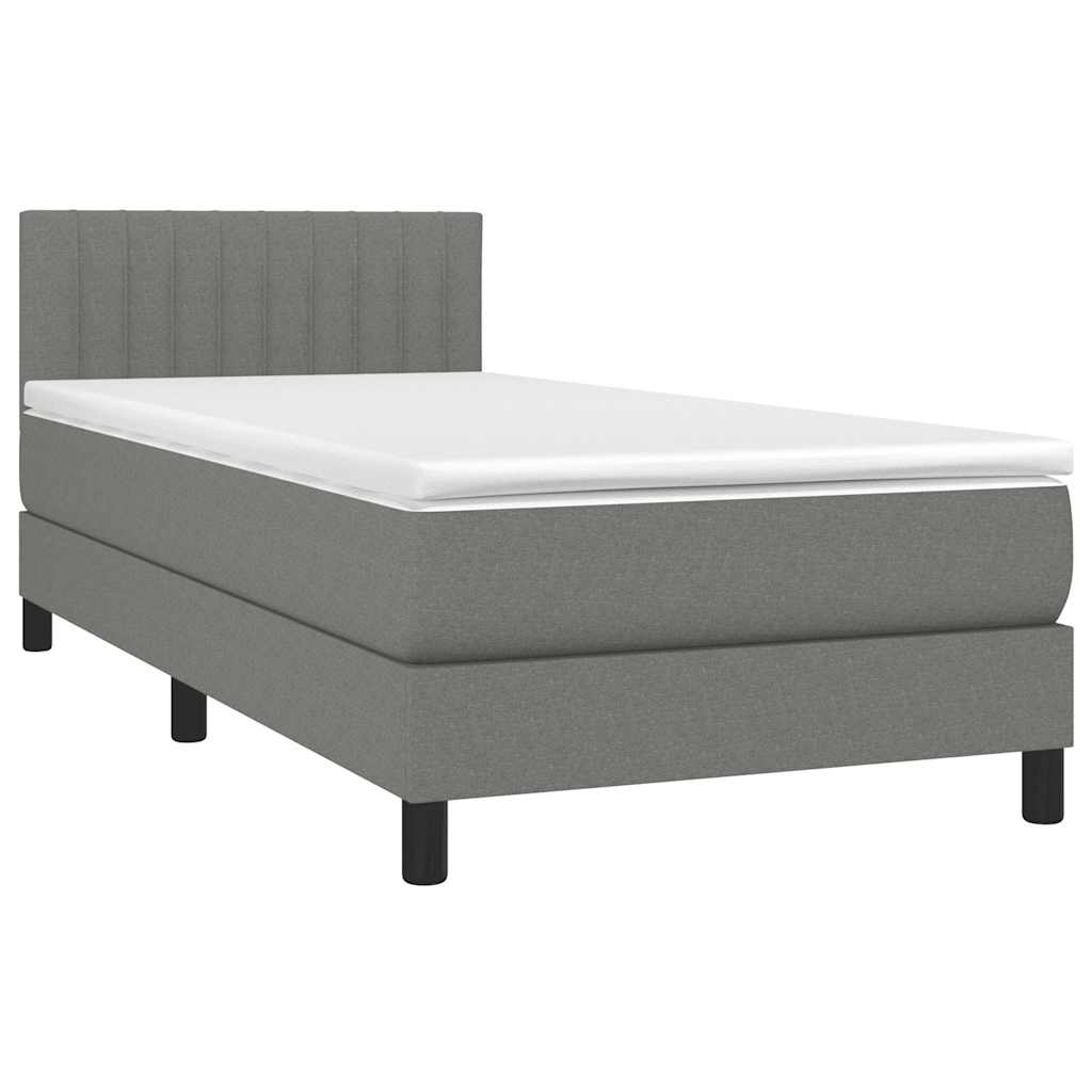 Giroletto a Molle con Materasso Grigio Scuro 80x200 cm Tessuto | homemem39