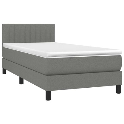 Giroletto a Molle con Materasso Grigio Scuro 80x200 cm Tessuto | homemem39