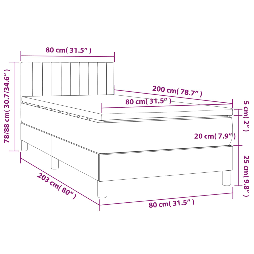 Giroletto a Molle con Materasso Crema 80x200 cm inTessuto | homemem39