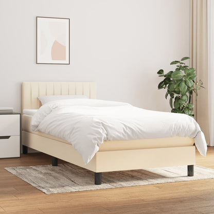 Giroletto a Molle con Materasso Crema 80x200 cm inTessuto | homemem39