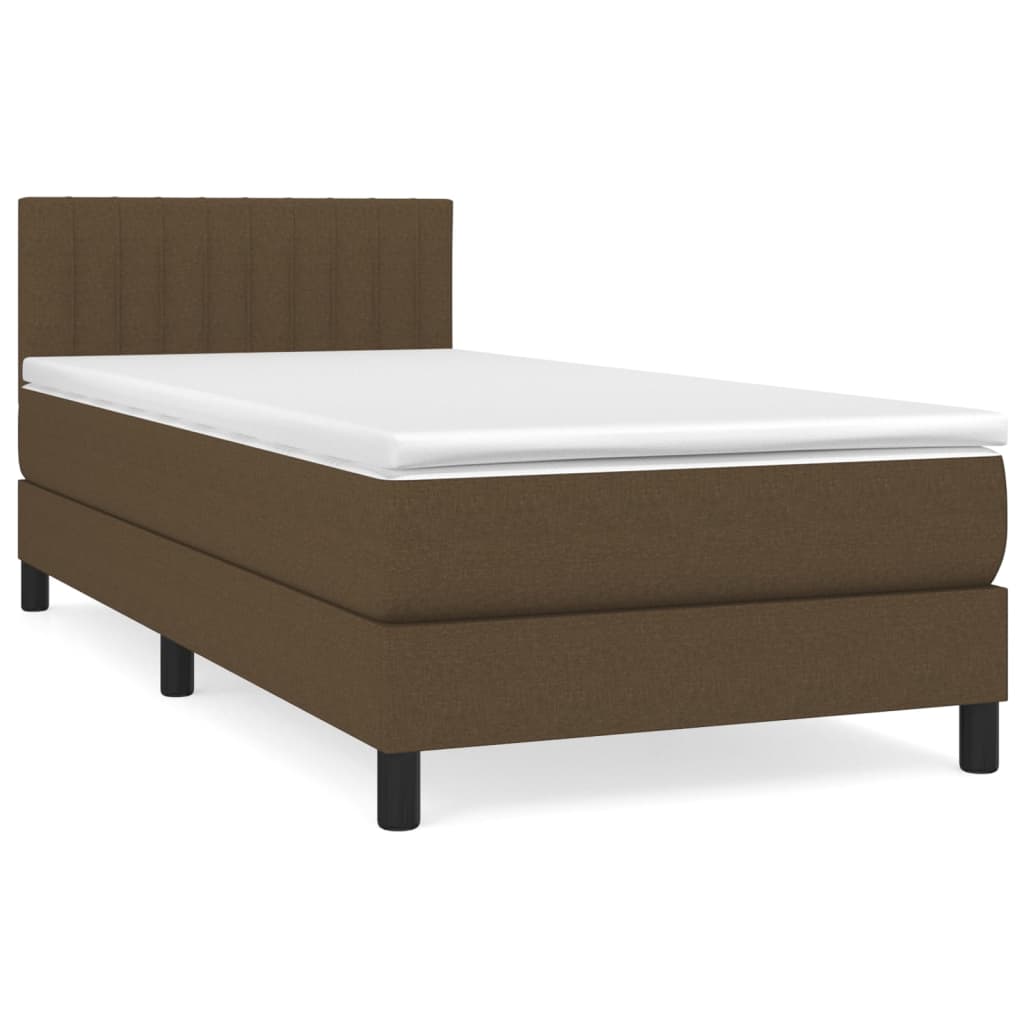 Giroletto a Molle con Materasso Marrone Scuro 90x190cm Tessuto | homemem39