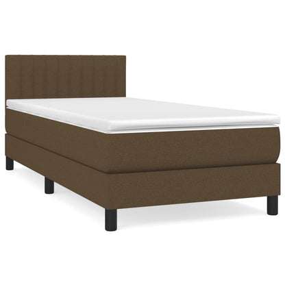 Giroletto a Molle con Materasso Marrone Scuro 90x190cm Tessuto | homemem39