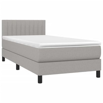 Giroletto a Molle con Materasso Grigio Chiaro 90x200 cm Tessuto | homemem39
