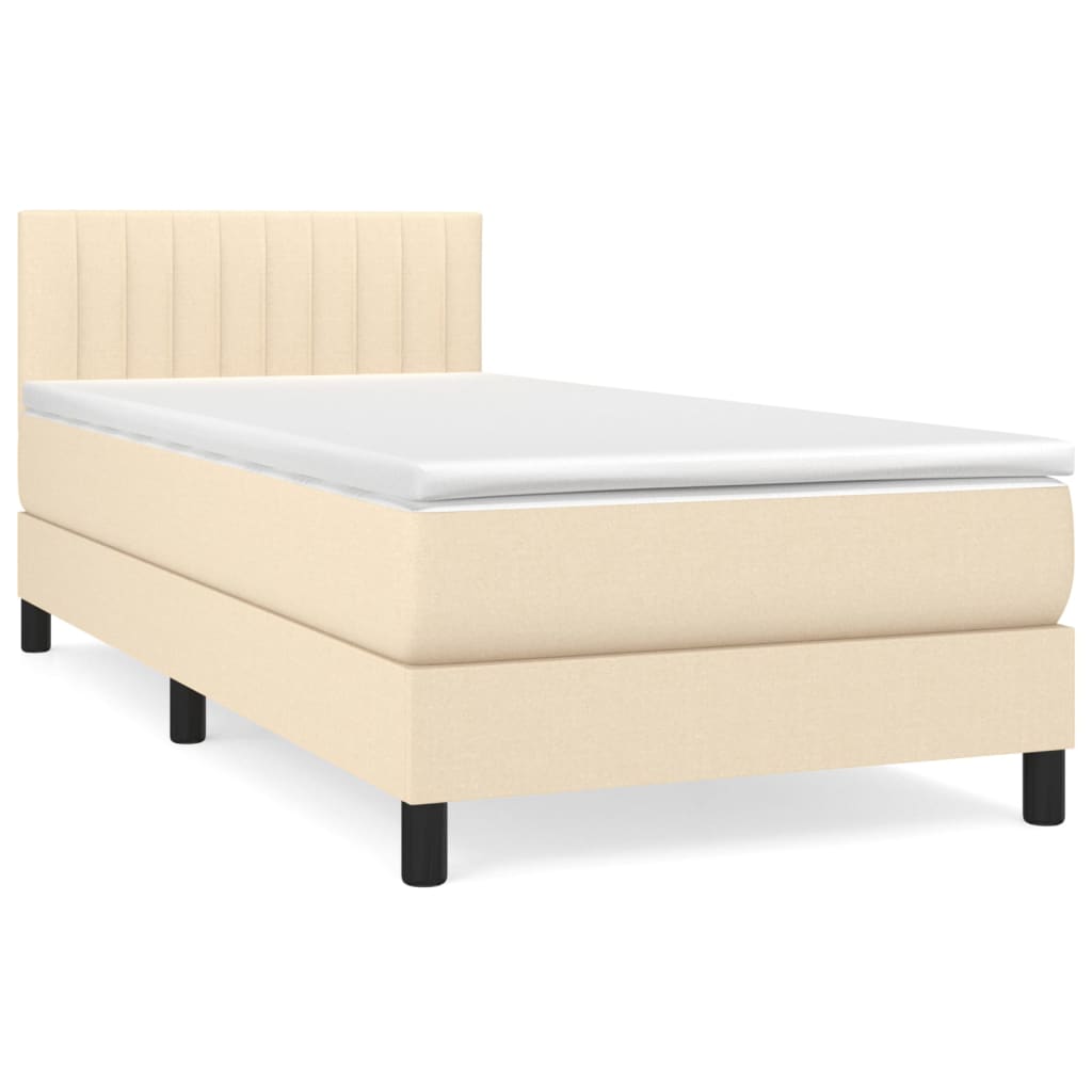 Giroletto a Molle con Materasso Crema 90x200 cm inTessuto | homemem39