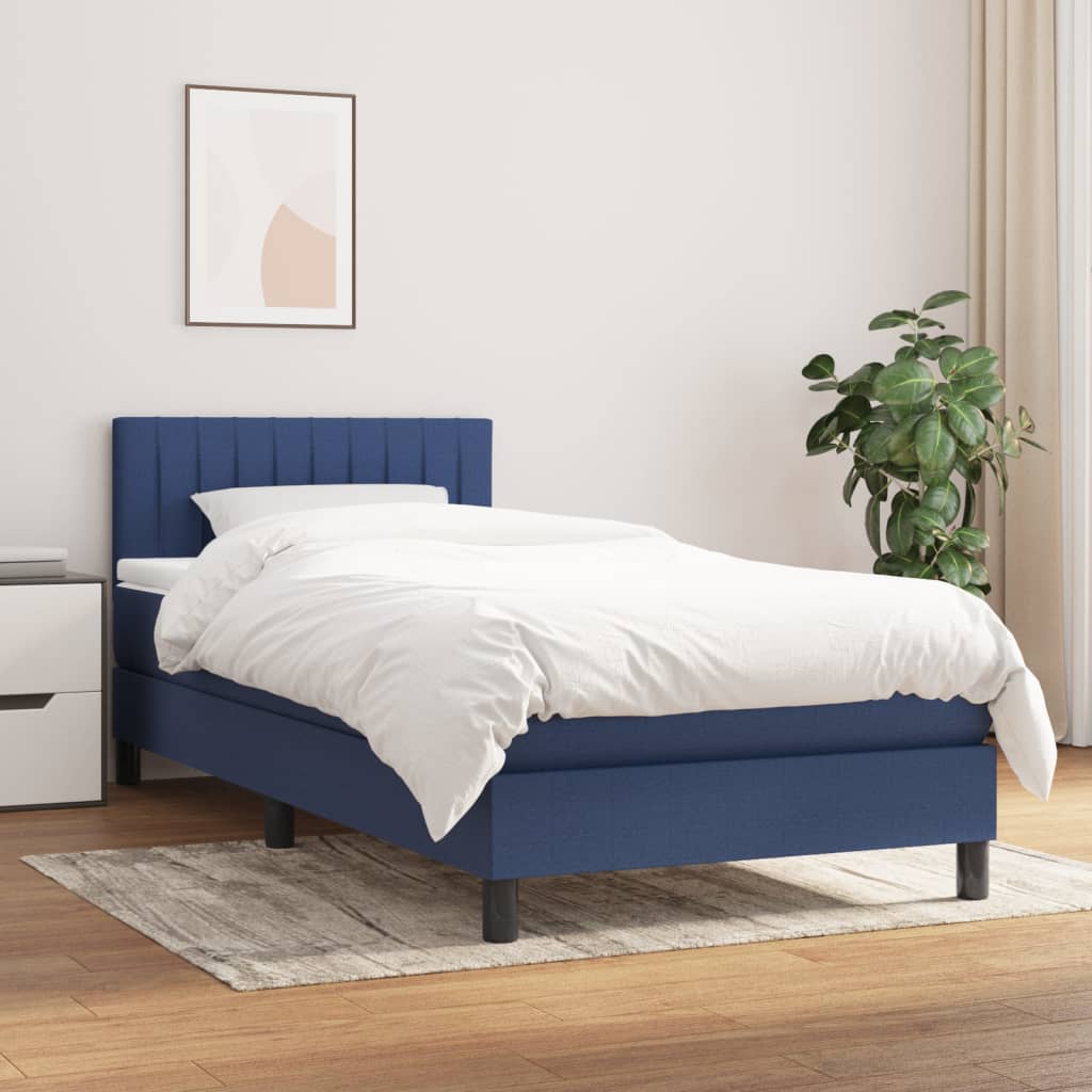 Giroletto a Molle con Materasso Blu 90x200 cm inTessuto | homemem39
