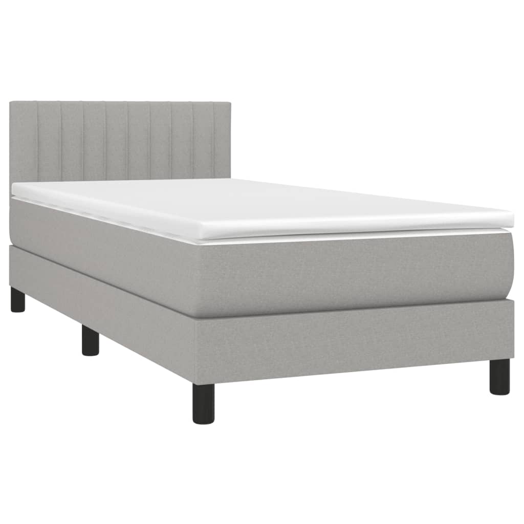 Giroletto a Molle con Materasso Grigio Chiaro100x200 cm Tessuto | homemem39