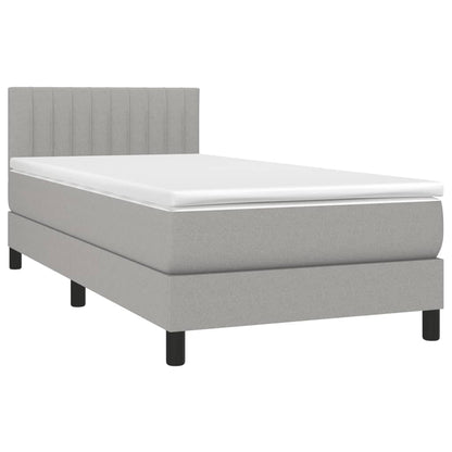 Giroletto a Molle con Materasso Grigio Chiaro100x200 cm Tessuto | homemem39