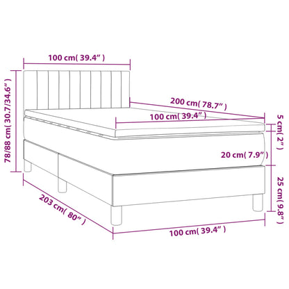 Giroletto a Molle con Materasso Blu 100x200 cm in Tessuto | homemem39