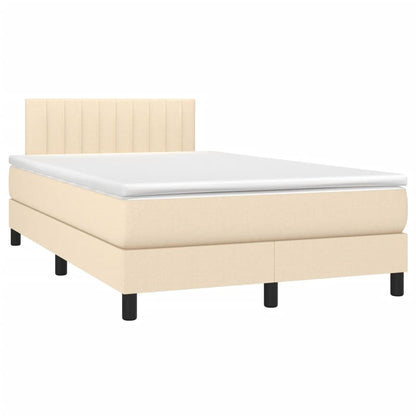 Giroletto a Molle con Materasso Crema 120x200 cm in Tessuto | homemem39