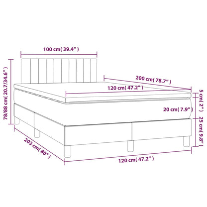 Giroletto a Molle con Materasso Crema 120x200 cm in Tessuto | homemem39