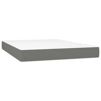 Giroletto a Molle con Materasso Grigio Scuro 140x190 cm Tessuto | homemem39