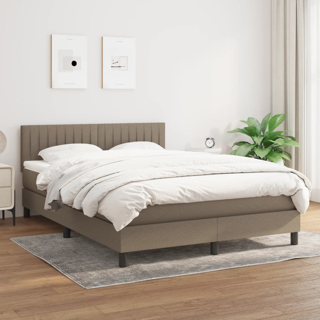 Giroletto a Molle con Materasso Tortora 140x190 cm in Tessuto | homemem39