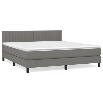 Giroletto a Molle con Materasso Grigio Scuro 160x200 cm Tessuto | homemem39