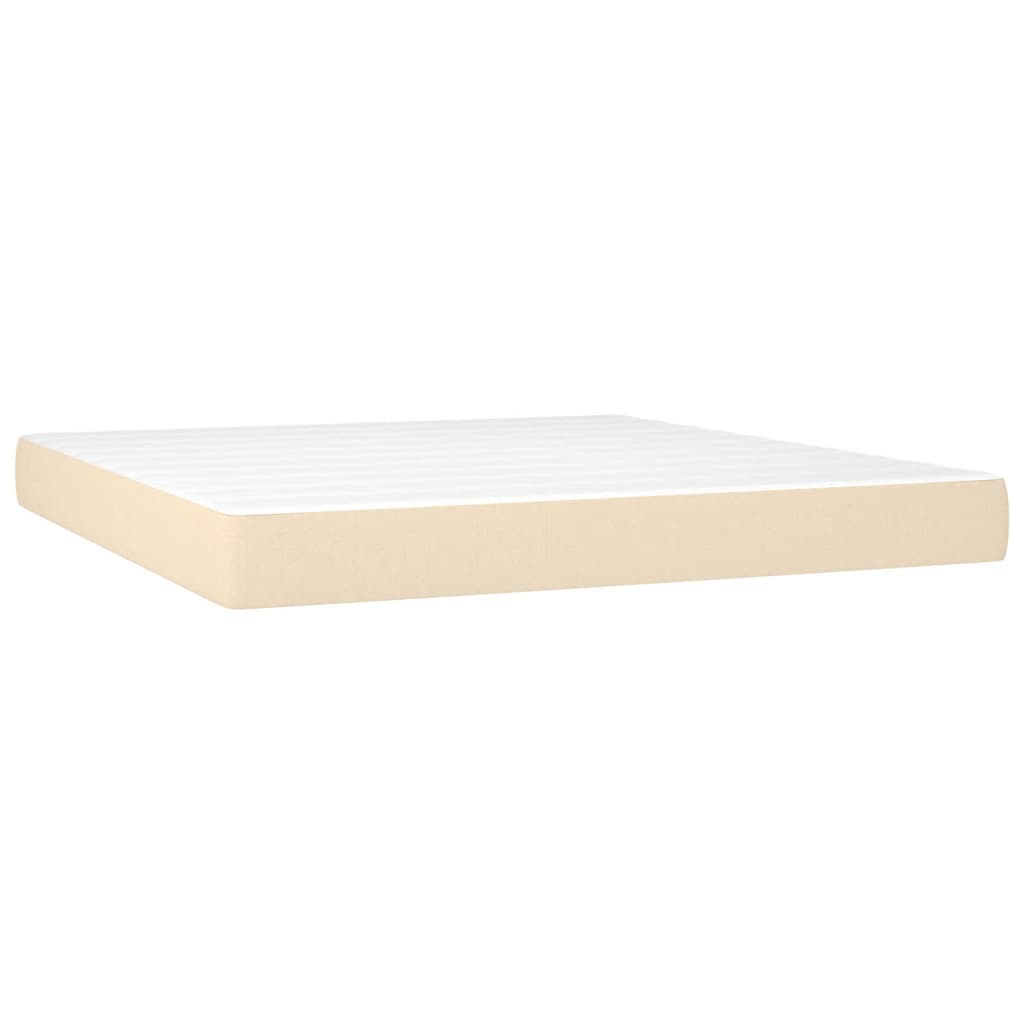 Giroletto a Molle con Materasso Crema 160x200 cm in Tessuto | homemem39
