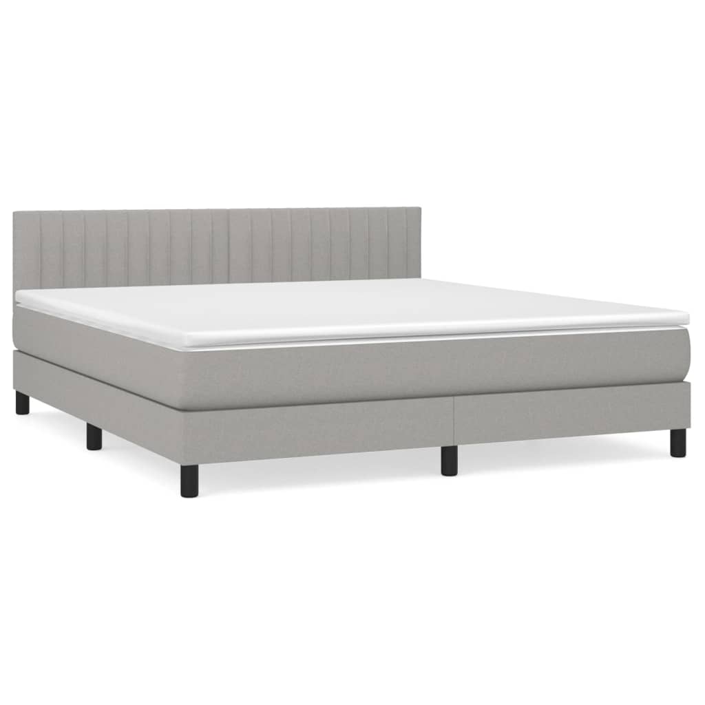 Giroletto a Molle con Materasso Grigio Chiaro180x200 cm Tessuto | homemem39