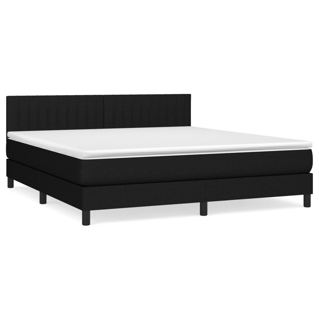 Giroletto a Molle con Materasso Nero 180x200 cm in Tessuto | homemem39