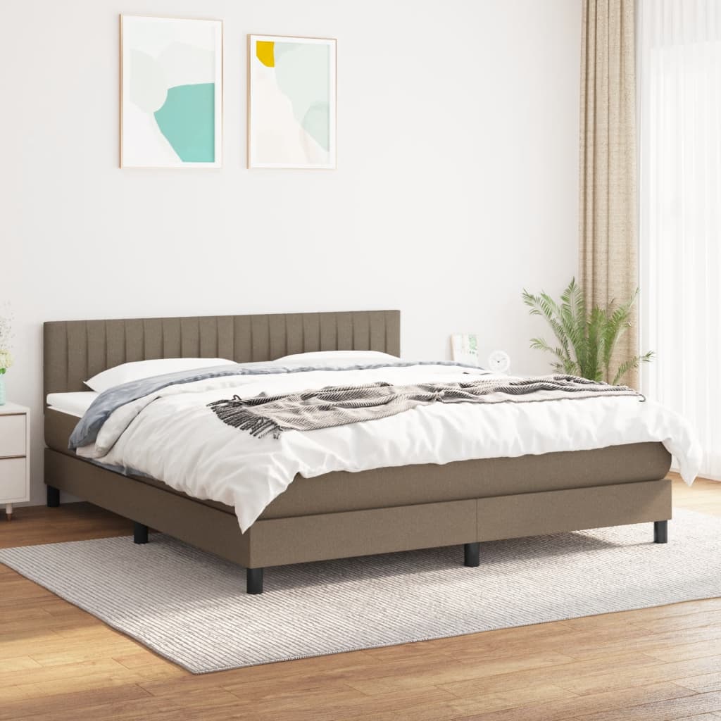 Giroletto a Molle con Materasso Tortora 180x200 cm in Tessuto | homemem39