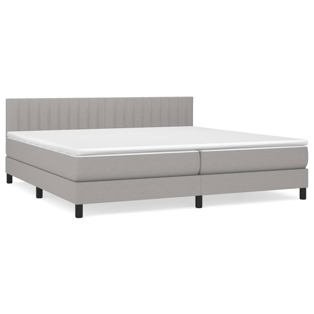 Giroletto a Molle con Materasso Grigio Chiaro 200x200cm Tessuto | homemem39
